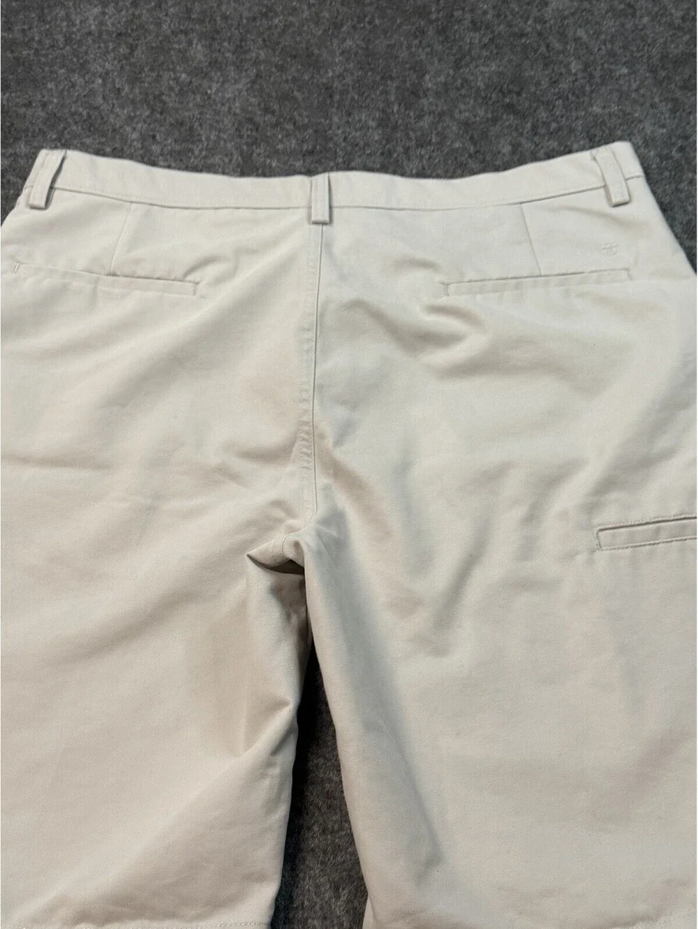 Haggar Mens 36 Beige Flat Front Performance Golf Chino Shorts Stretch